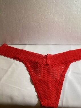 PINK Victoria's Secret Red Lace Thong